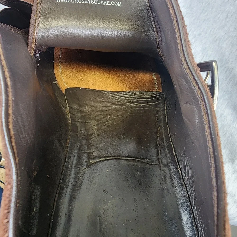 Crosby Square Allen Size 10 Double Monk Strap Brown Suede Loafer Dress‎ Shoes